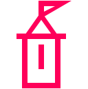building with a flag icon
