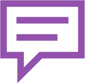 purple speech bubble icon
