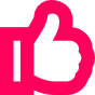 pink thumbs up