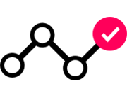 point graph with check mark