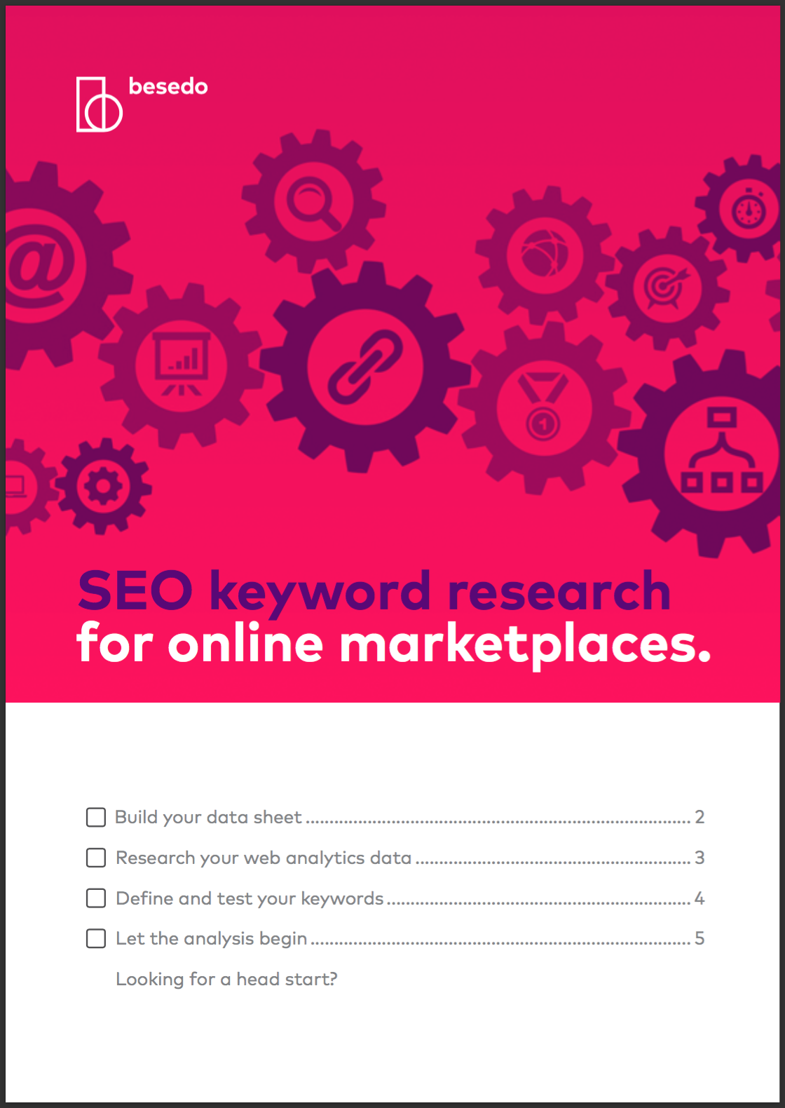 Checklist - seo keyword research for online marketplaces