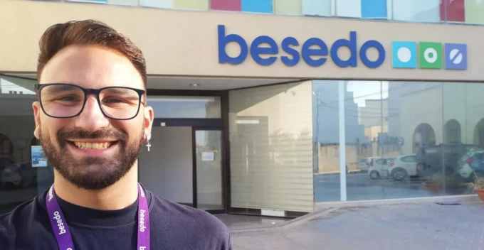 Michele – a content moderator outside the Besedo office