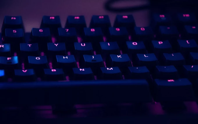 Photo of a keyboard with backlit keys