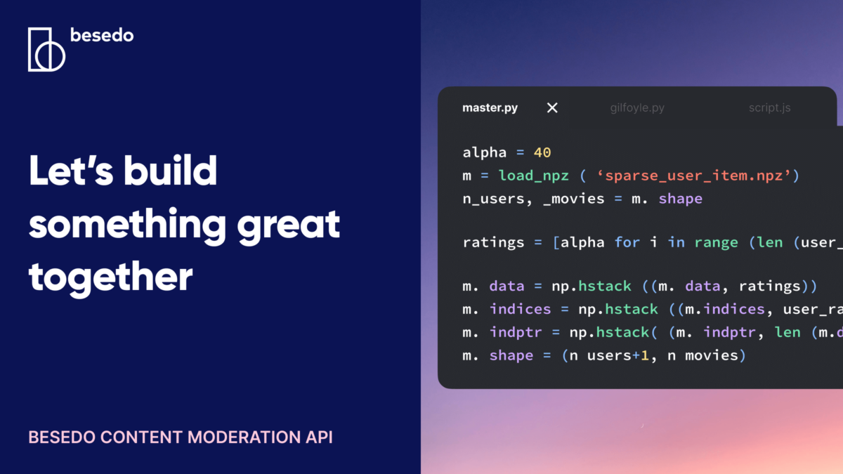 API de moderación de contenidos | Besedo