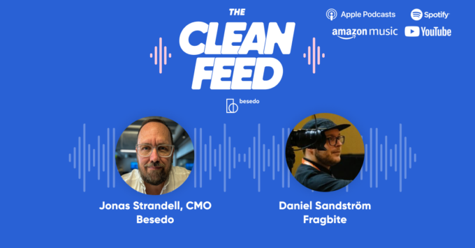 Besedo podcast, The Clean Feed, cover image featuring Jonas Strandell and Daniel Sandström.