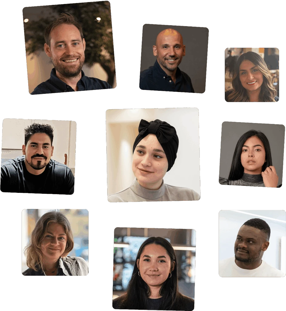 Photo collage of Besedo employees