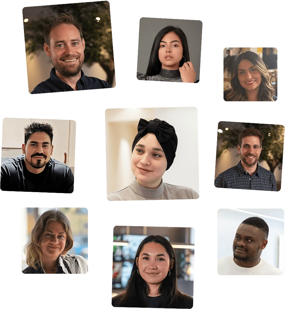 A photo collage of Besedo co-workers